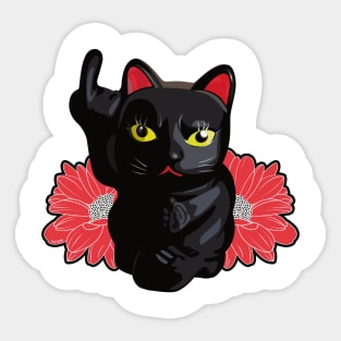 Un-lucky cat ( flowered ) Sticker
